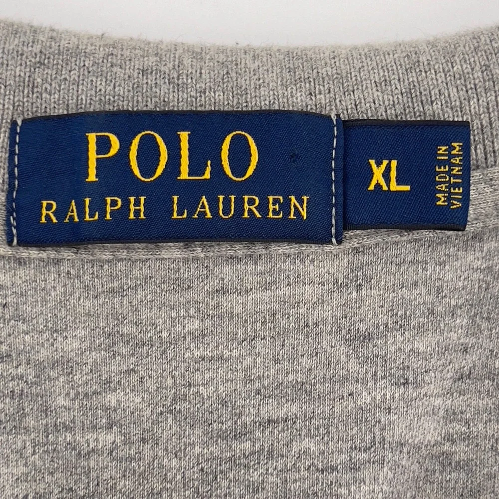 Polo Ralph Lauren Mens Polo Shirt XL Gray Purple Logo‎ Short Sleeve Casual